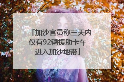 加沙官员称三天内仅有92辆援助卡车进入加沙地带