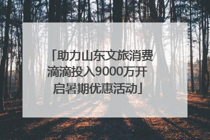 助力山东文旅消费 滴滴投入9000万开启暑期优惠活动