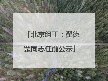 北京组工：翟德罡同志任前公示