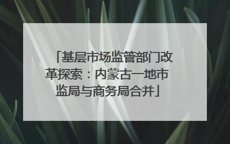基层市场监管部门改革探索：内蒙古一地市监局与商务局合并