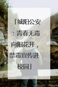 城阳公安：青春无毒向阳花开，禁毒宣传进校园