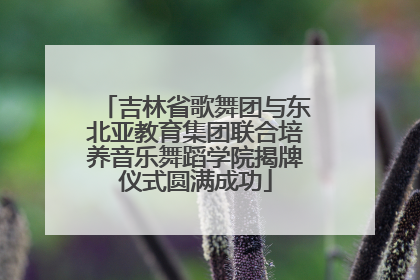 吉林省歌舞团与东北亚教育集团联合培养音乐舞蹈学院揭牌仪式圆满成功