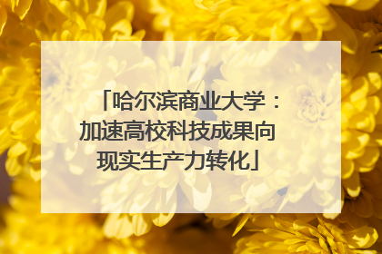 哈尔滨商业大学：加速高校科技成果向现实生产力转化