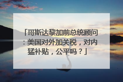 哥斯达黎加前总统顾问：美国对外加关税，对内猛补贴，公平吗？