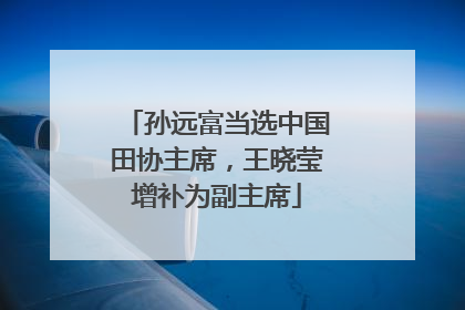 孙远富当选中国田协主席，王晓莹增补为副主席