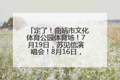 定了！曲靖市文化体育公园体育场！7月19日，苏见信演唱会！8月16日，萧敬腾演唱会！