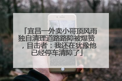 宜昌一外卖小哥顶风雨独自清理道路路障被爆赞，目击者：我还在犹豫他已经停车清障了