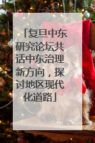 复旦中东研究论坛共话中东治理新方向，探讨地区现代化道路