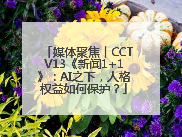 媒体聚焦丨CCTV13《新闻1+1》：AI之下，人格权益如何保护？