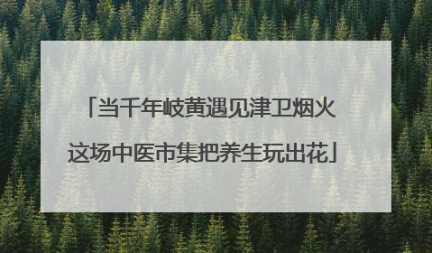 当千年岐黄遇见津卫烟火 这场中医市集把养生玩出花