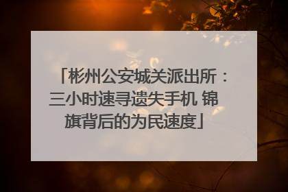 彬州公安城关派出所：三小时速寻遗失手机 锦旗背后的为民速度