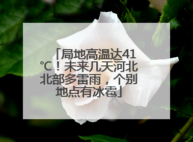 局地高温达41℃！未来几天河北北部多雷雨，个别地点有冰雹