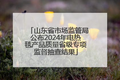 山东省市场监管局公布2024年电热毯产品质量省级专项监督抽查结果