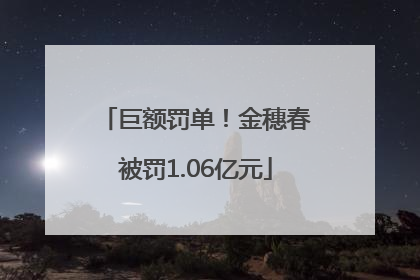 巨额罚单！金穗春被罚1.06亿元