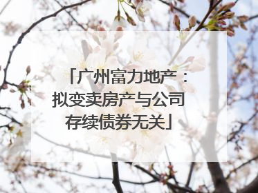 广州富力地产：拟变卖房产与公司存续债券无关