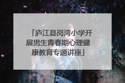 庐江县岗湾小学开展男生青春期心理健康教育专题讲座