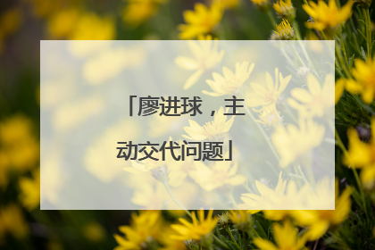 廖进球，主动交代问题