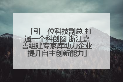 引一位科技副总 打通一个科创圈 浙江嘉善组建专家库助力企业提升自主创新能力