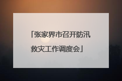 张家界市召开防汛救灾工作调度会