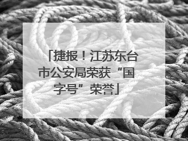 捷报！江苏东台市公安局荣获“国字号”荣誉