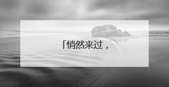 悄然来过，悄然离去