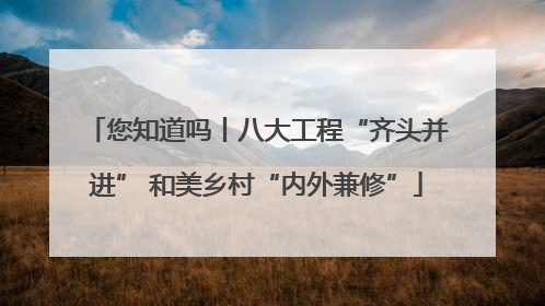 您知道吗丨八大工程“齐头并进” 和美乡村“内外兼修”