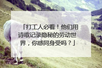 打工人必看！他们用诗歌记录隐秘的劳动世界，你感同身受吗？