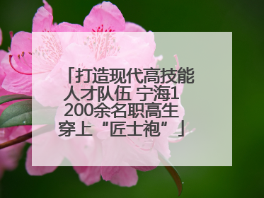 打造现代高技能人才队伍 宁海1200余名职高生穿上“匠士袍”
