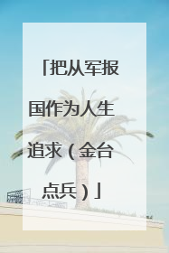 把从军报国作为人生追求（金台点兵）