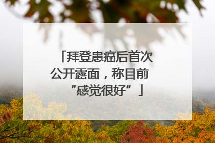 拜登患癌后首次公开露面，称目前“感觉很好”