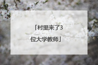 村里来了3位大学教师