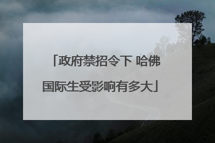 政府禁招令下 哈佛国际生受影响有多大