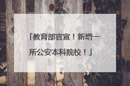 教育部官宣！新增一所公安本科院校！