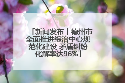 新闻发布丨德州市全面推进综治中心规范化建设 矛盾纠纷化解率达96%