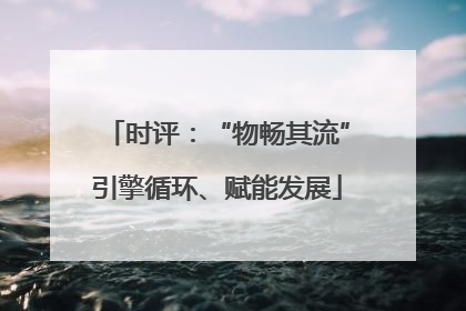 时评：“物畅其流”引擎循环、赋能发展