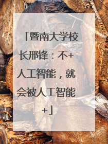暨南大学校长邢锋：不+人工智能，就会被人工智能+
