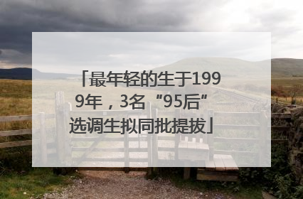 最年轻的生于1999年，3名“95后”选调生拟同批提拔