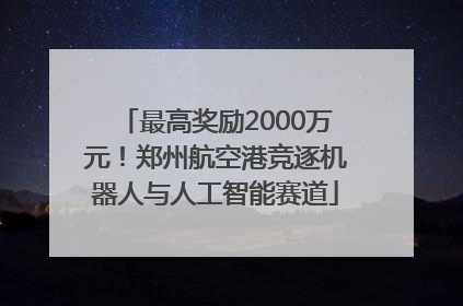 最高奖励2000万元！郑州航空港竞逐机器人与人工智能赛道