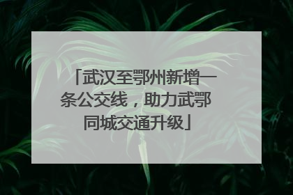 武汉至鄂州新增一条公交线，助力武鄂同城交通升级