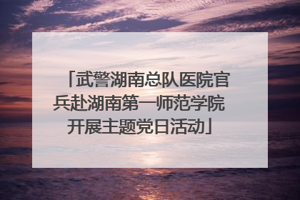 武警湖南总队医院官兵赴湖南第一师范学院开展主题党日活动
