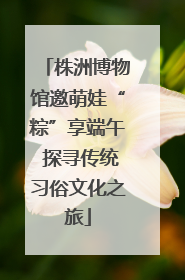 株洲博物馆邀萌娃“粽”享端午 探寻传统习俗文化之旅