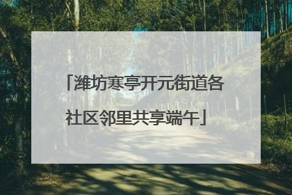 潍坊寒亭开元街道各社区邻里共享端午