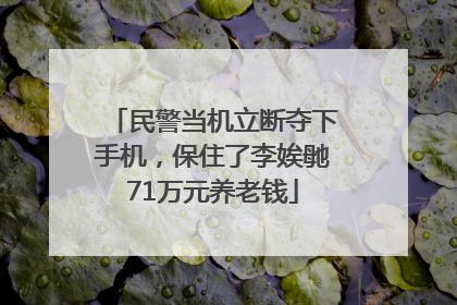 民警当机立断夺下手机，保住了李娭毑71万元养老钱