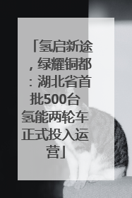 氢启新途，绿耀铜都：湖北省首批500台氢能两轮车正式投入运营