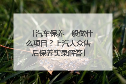 汽车保养一般做什么项目？上汽大众售后保养实录解答