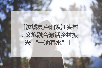 汝城县卢阳镇江头村：文旅融合激活乡村振兴 “一池春水”