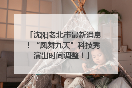 沈阳老北市最新消息！“凤舞九天”科技秀演出时间调整！
