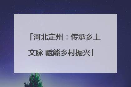 河北定州：传承乡土文脉 赋能乡村振兴