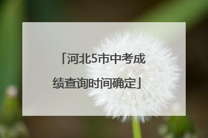 河北5市中考成绩查询时间确定
