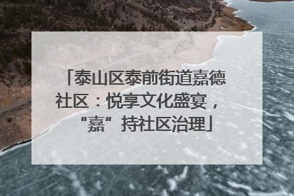 泰山区泰前街道嘉德社区：悦享文化盛宴，“嘉”持社区治理